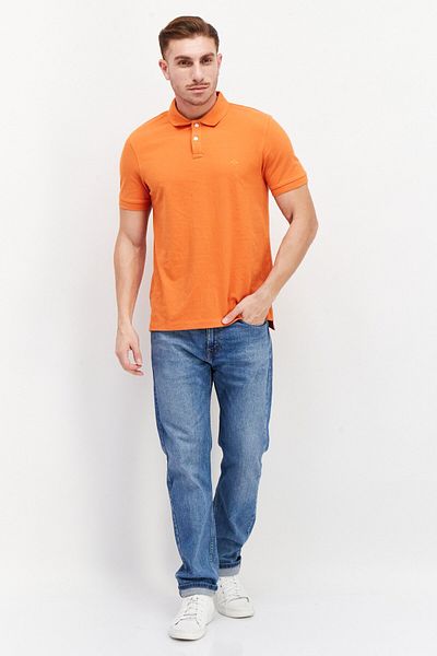 Vince Camuto Men Regular Fit Embroidered Short Sleeves Polo Shirts, Orange