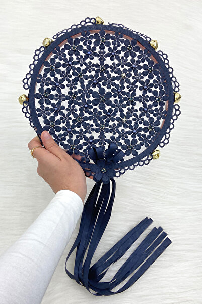 ZEYMERADE دف الزفاف باللون الأزرق الداكن والحجر اللامع، حناء الزفاف وعد الختا...