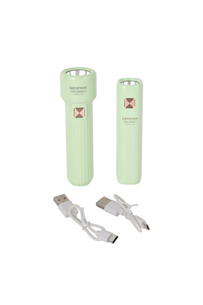 KRYPTON Rechargeable LED Torch- KNFL5004/ Pack of 2, Sturdy Housing with Hyper Bright LEDs/ 4-5 Hour