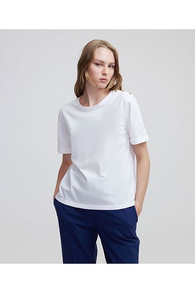 MISS IPEKYOL Tricou elegant cu accesorii metalice