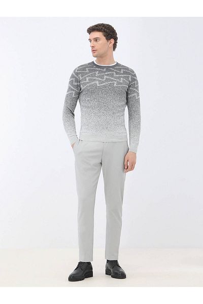 Kip Pulover din tricotaje din amestec de lână cu model gri
