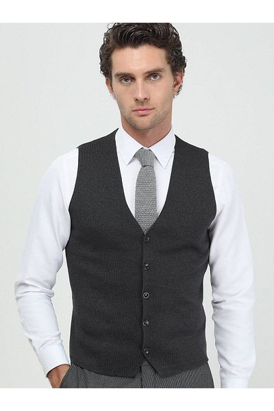 Kip Anthracite Knitwear Vest Design