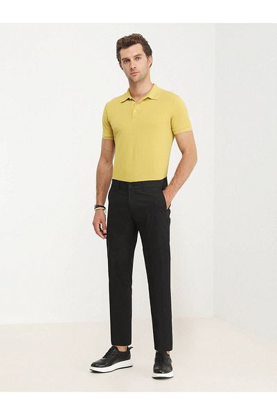 Kip Ежедневни черни панталони Slim Fit от памучна смес