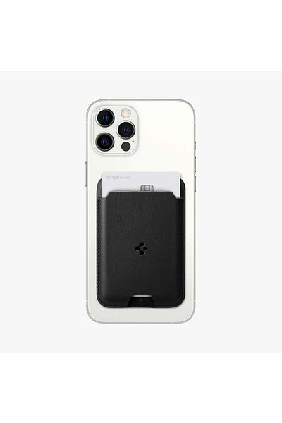 Spigen Magnetic Wallet with Card with MagSafe for MagFit iPhone Valentinus Black - AMP02284