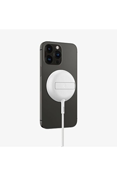 Spigen MagFit (15W) Manyetik Kablosuz Şarj Cihazı iPhone için MagSafe Kickstand ArcField White - ACH05430