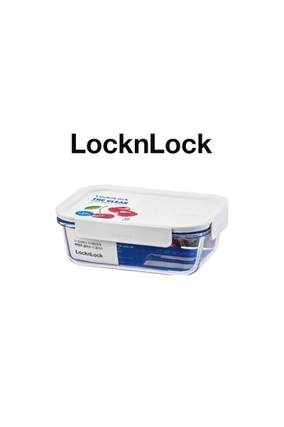 locknlock Clear Glass Rectangular 160ml White - Durable, Airtight, Heat-Resistant Food Container