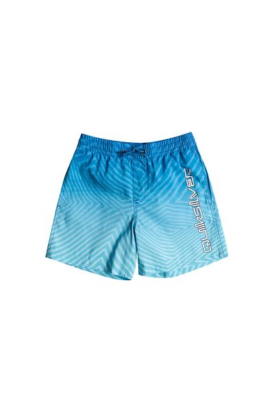 Quiksilver شورت كرة طائرة للأولاد باللون الأزرق من Warped Logo 14 Jamv شورت كرة طائرة للأولاد
