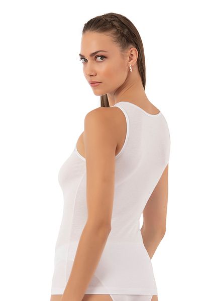 ÖZKAN underwear Özkan 25524 قميص داخلي نسائي من القطن مع تفاصيل من التول والدانتيل على الجهة الأمامية من الساتان