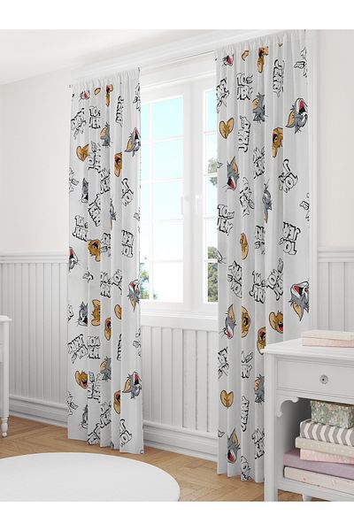 Viadela Tom and Jerry Themed Background Curtain Kids / Baby Room Single Wing