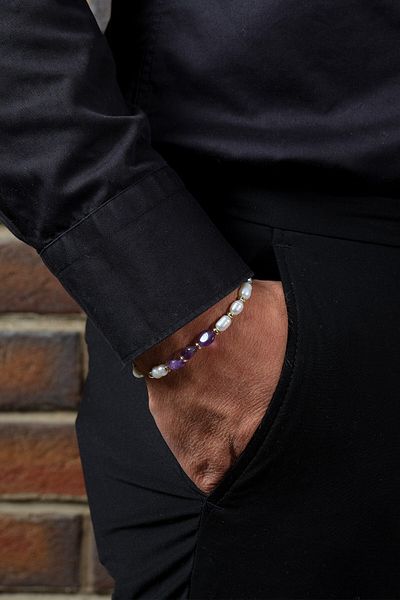 Ssilhoutte Doğaltaş Certified Hand Work - Pearl - Amethyst - Hematite - Energy & Protection