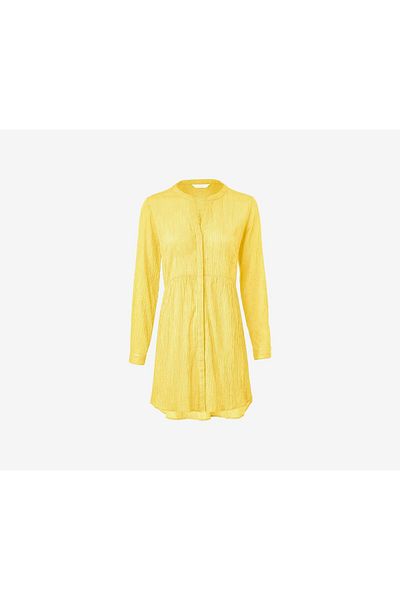 Tchibo Women V Neck Plain Long Blouse, Yellow