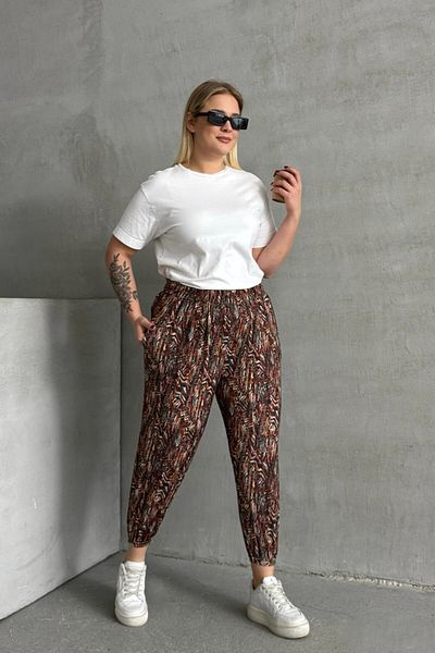 Stil Diva Παντελόνι τσέπης με σχέδιο μεγάλου μεγέθους με ελαστική μέση και πόδι 74-77