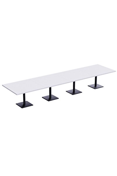 Mahmayi Ristoran Bar Table Square Base - 16 Seater Cocktail Bistro Table for Pub, Living Room-White