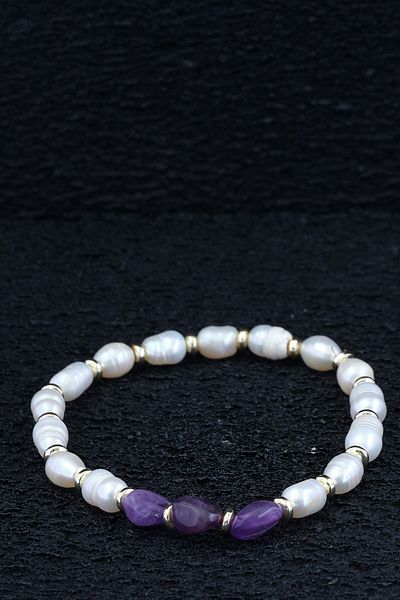 Ssilhoutte Doğaltaş Certified Hand Work - Pearl - Amethyst - Hematite - Energy & Protection