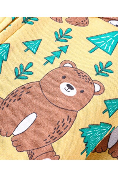 Babyhug Babyhug Cotton Knit Full Sleeves Sleep Suit With Bears Print - Mustard