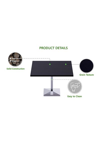 Mahmayi Ristoran 500PE-360 12 Seater Square Modular Pantry Table - Black
