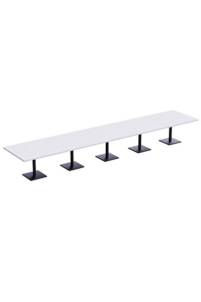 Mahmayi Ristoran Bar Table Square Base - 20 Seater Cocktail Bistro Table for Pub, Living Room-White
