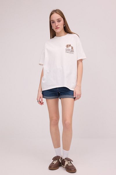 Addax Crew Neck Bear Printed T-Shirt - P10388