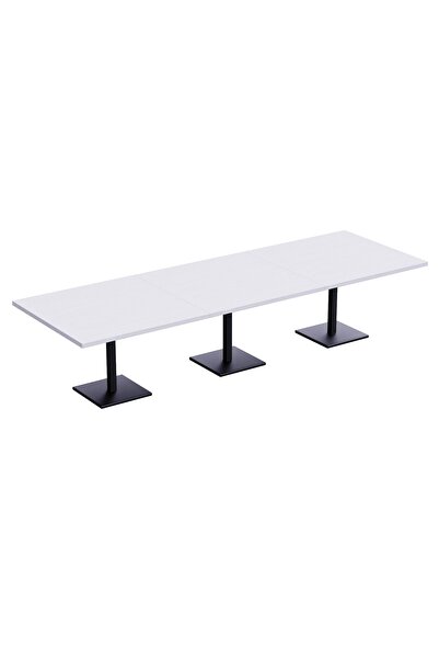 Mahmayi Ristoran Bar Table Square Base - 12 Seater Cocktail Bistro Table for Pub, Living Room-White