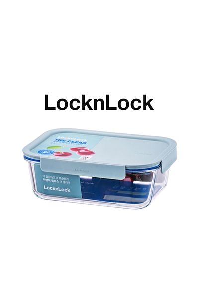 locknlock Clear Glass Rectangular 630ml Mint - Durable, Airtight, Heat-Resistant Food Container