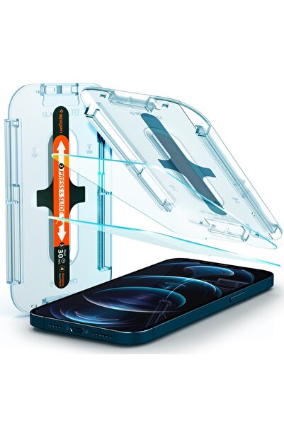 Spigen iPhone 12 Pro Max Cam Ekran Koruyucu Kolay Kurulum GLAS.tR EZ Fit Slim...