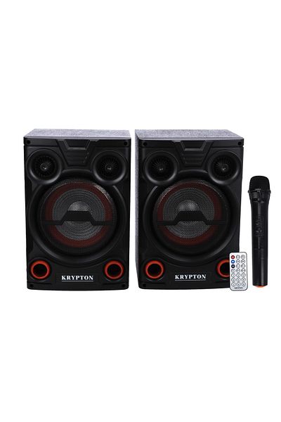 KRYPTON 2.0 Professional Speaker with Remote & Microphone, KNMS5195 | 8" Woofer with Colourful Light