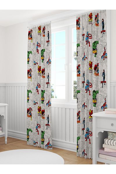 Viadela Super Heroes Themed Background Curtain Kids / Baby Room Single Wing