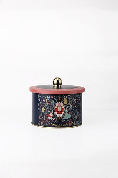 EVLE Metal Multi-Purpose Textured Storage Container, Decorative Storage Box 14 Cm, Tales Nutcracker Er141-v1