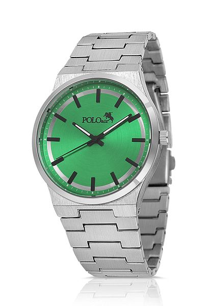 Polo Air Men's Silver Green Cord Classic Wrist Watch - Pl-0916E3X