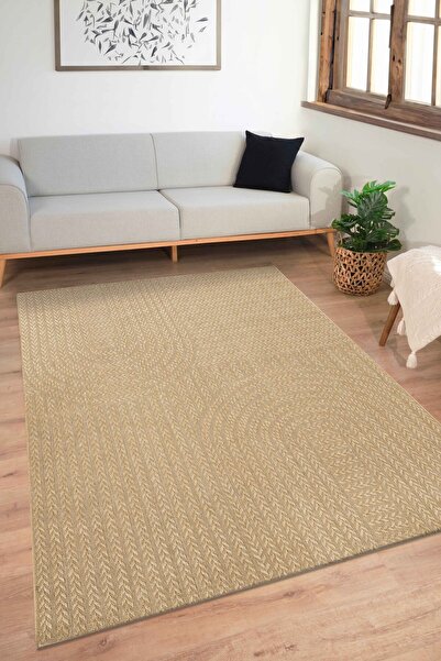 Konfor Halı Sisaluna 4443 Bej Jüt Tabanlı Modern Dokuma Kilim Sisal Hasır Halı
