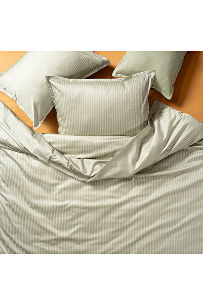 Zsa Zsa Zsu Solıd 300 Tc Çizgili Çift Kişilik Pamuk Saten %100 Pamuk Saten Ne...