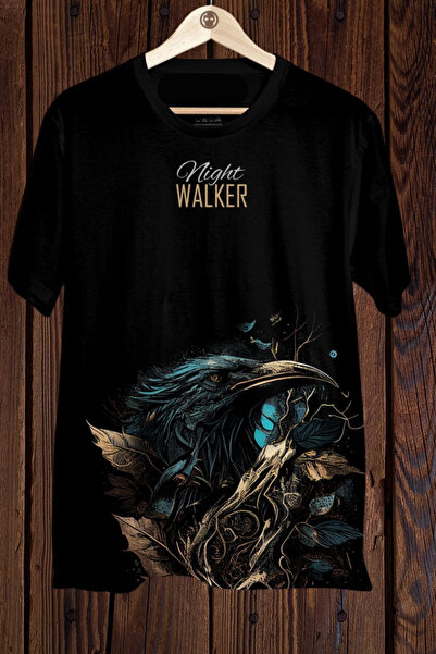 FECCY Tricou oversize din bumbac cu imprimeu Night Walker
