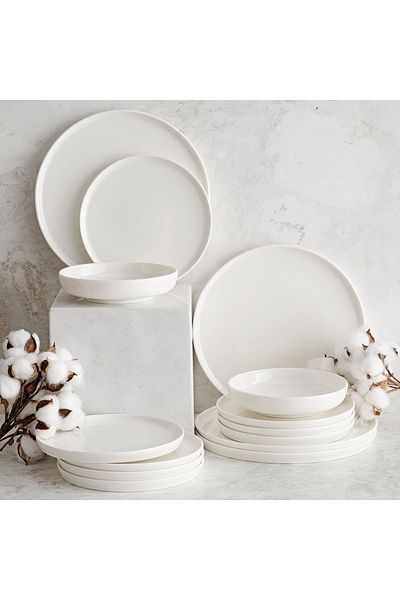 Mudo Home Set of 6 Ephesus White Bowls - 17cm