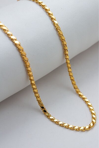 latif kuyumcu 14 Ayar Altın 3 MM Pullu Zincir 55 CM Altın Zincir LKZNC1101