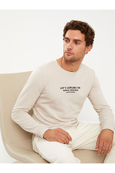 LC Waikiki Herren-Sweatshirt – Rundhalsausschnitt, lange Ärmel, bedruckt