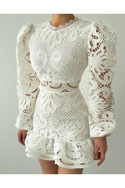 LİSAA BUTİK Rochie de damă din dantelă cu design decoltat în talie