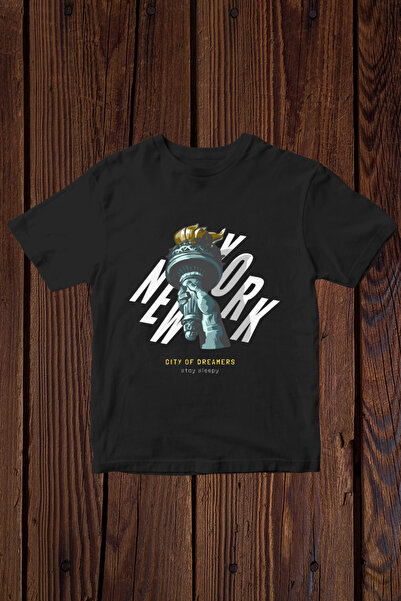 FECCY Pamuk Lu Njujork Štampano Oversize kroj T-shirt