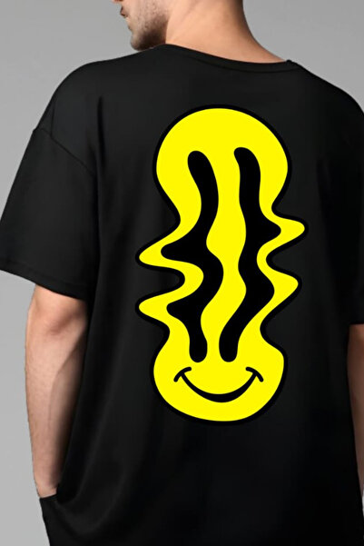 FECCY Tricou oversize din bumbac cu model Neon Smile