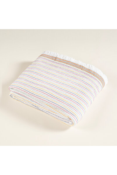 Zsa Zsa Zsu Faro İplik Boyalı Saçaklı Tek Kişilik Pamuk %100 Pamuk Pike 160x220 Cm Renkli