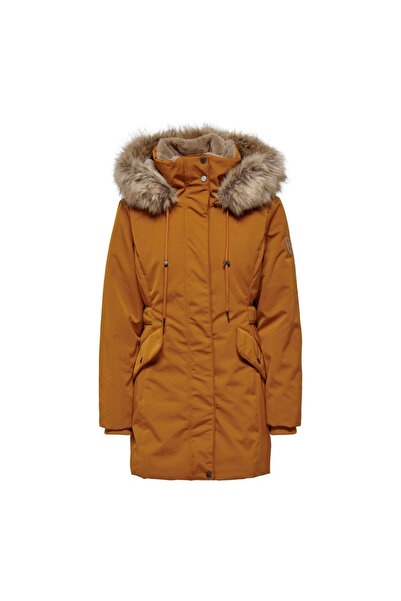 ONLY Hooded Tan Women's Woolen Parka15300627