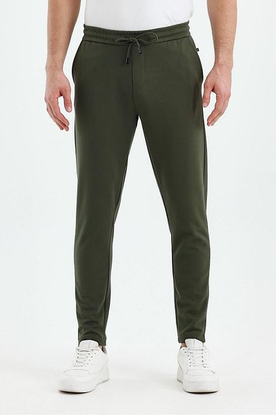 NFTY Men's Slim Fit Jogger Pants Khaki Double Leg