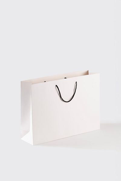 Milim Matbaa Λευκή χάρτινη τσάντα 10 τεμαχίων 45x30x12 εκ