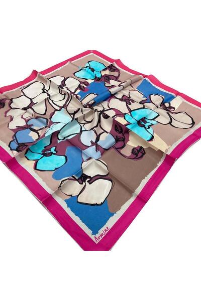 Armine Μεταξωτό μαντήλι με ροζ σχέδιο 8914-57