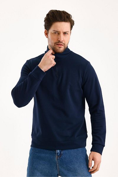 yakamor Unisex Half Zippered Stand Collar Sweat