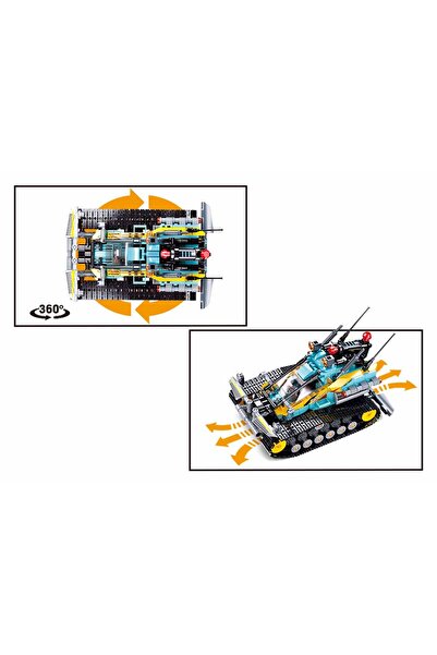 Sluban Power Bricks Series, Tank Building Set 530 Pieces, with Remote Conrtol, Blue