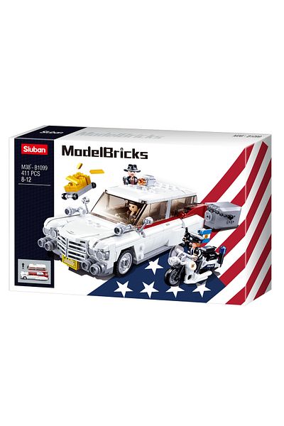 Sluban Model Bricks Series - American Robbers Car Building Blocks 411PCS with 3 Mini Figuers