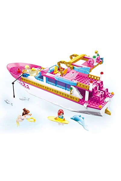 Sluban مكعبات بناء يخت فاخرة مكونة من 212 قطعة مع 3 شخصيات صغيرة