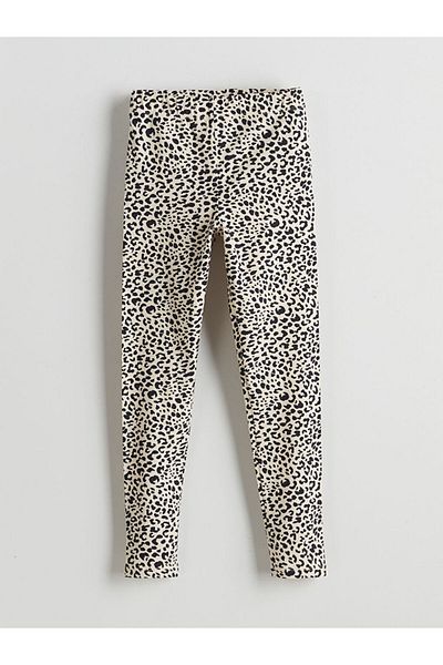 LC Waikiki Leopard Print Girls' Leggings with Elastic Waist - S5H677Z4