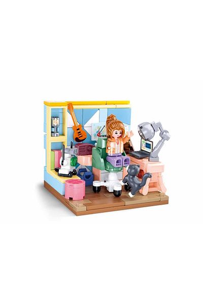 Sluban Mini HandCraft Series - Study Room Building Blocks 216 PCS with Mini Figure