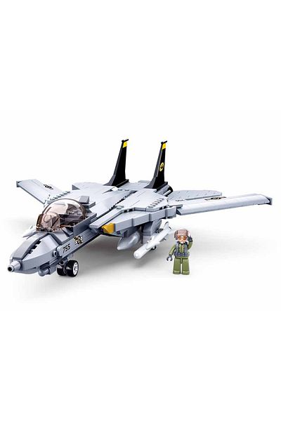 Sluban Model Bricks Series -Fighter Jet Building Set With Mini Figur - 404 Pcs Multicolored